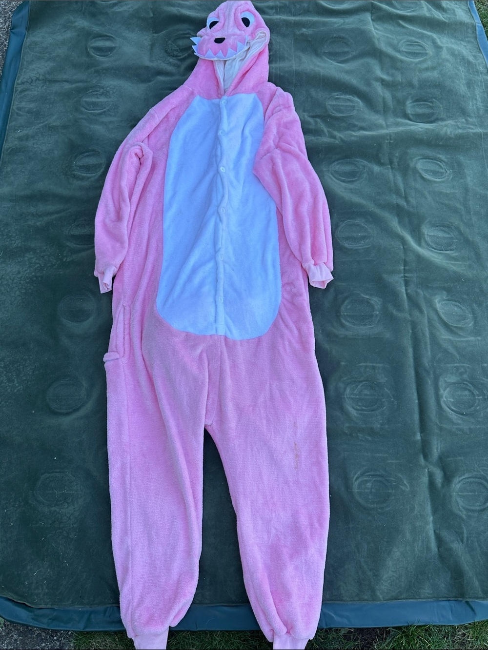 Kids Pink Dinosaur One-Piece Hooded Pajama
